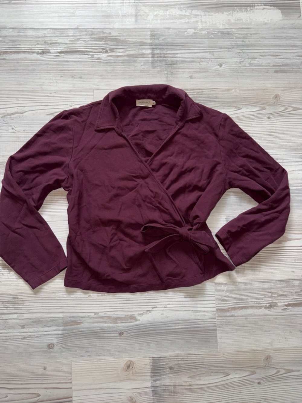 Preloved Wrap Longsleeve Top, Size XLarge